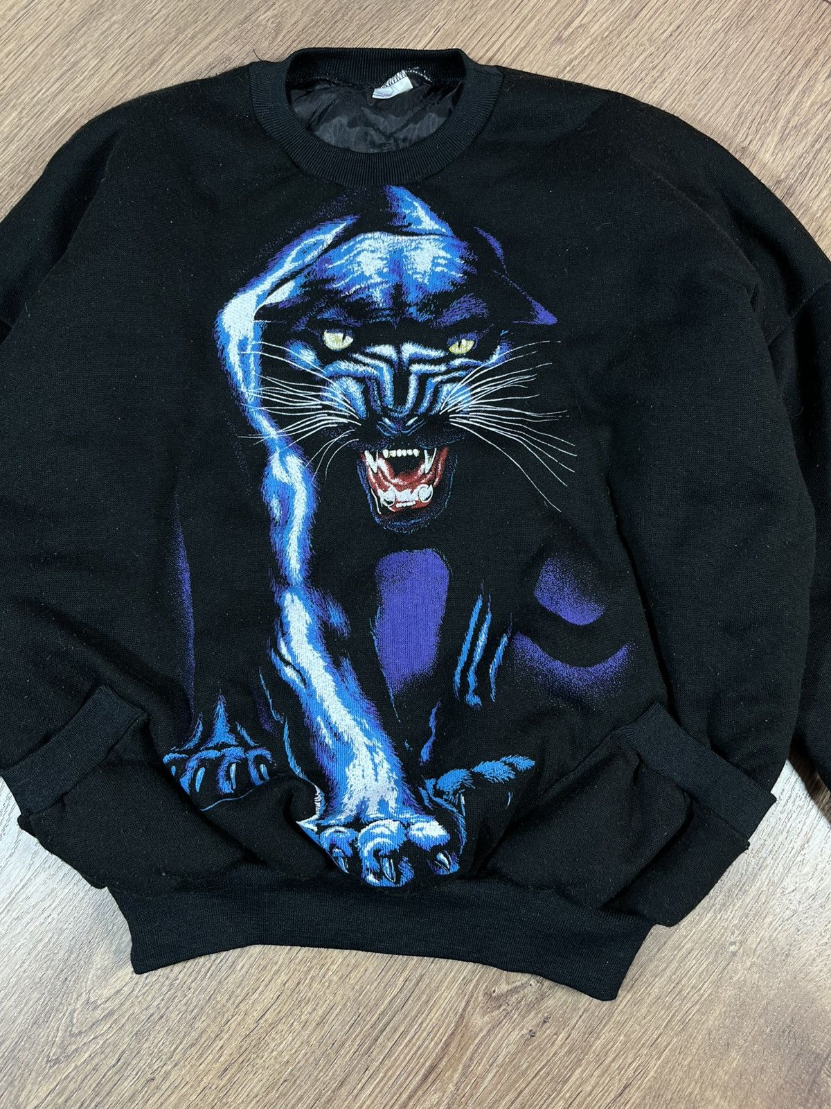 Vintage Vintage 90s Panther Sweatshirt Quilted Lined Jacket Size US L / EU 52-54 / 3 - 4 Thumbnail