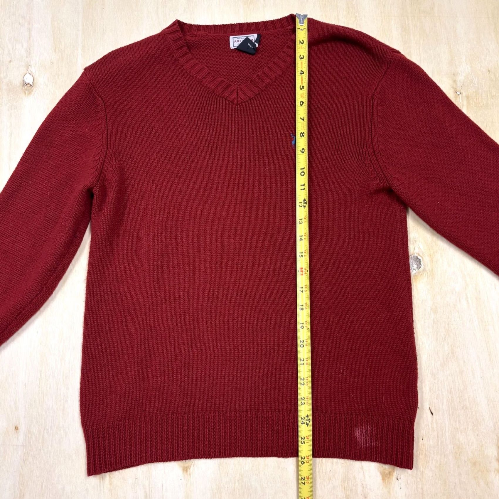 Vintage Y2K Arizona Jean Company Sweater Mens Medium Red V Neck Acrylic Knit Pullover Size US M / EU 48-50 / 2 - 6 Thumbnail