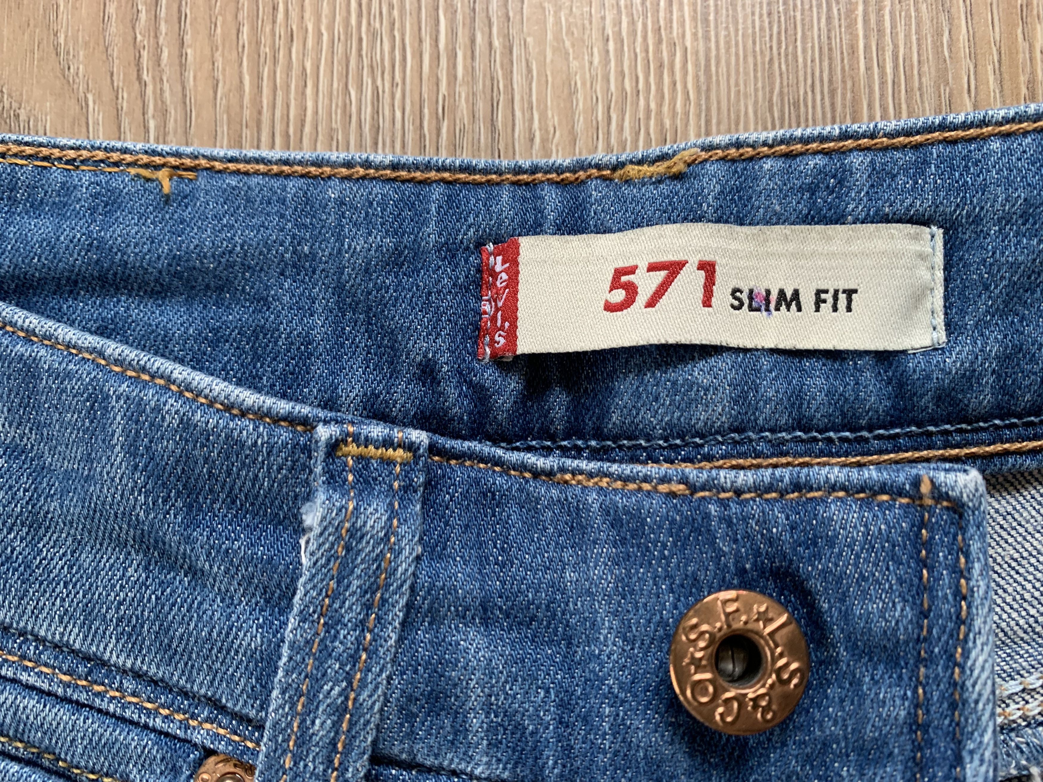 Levi's Levi’s 571 Slim Fit Blue Denim Jeans Size US 27 - 8 Thumbnail