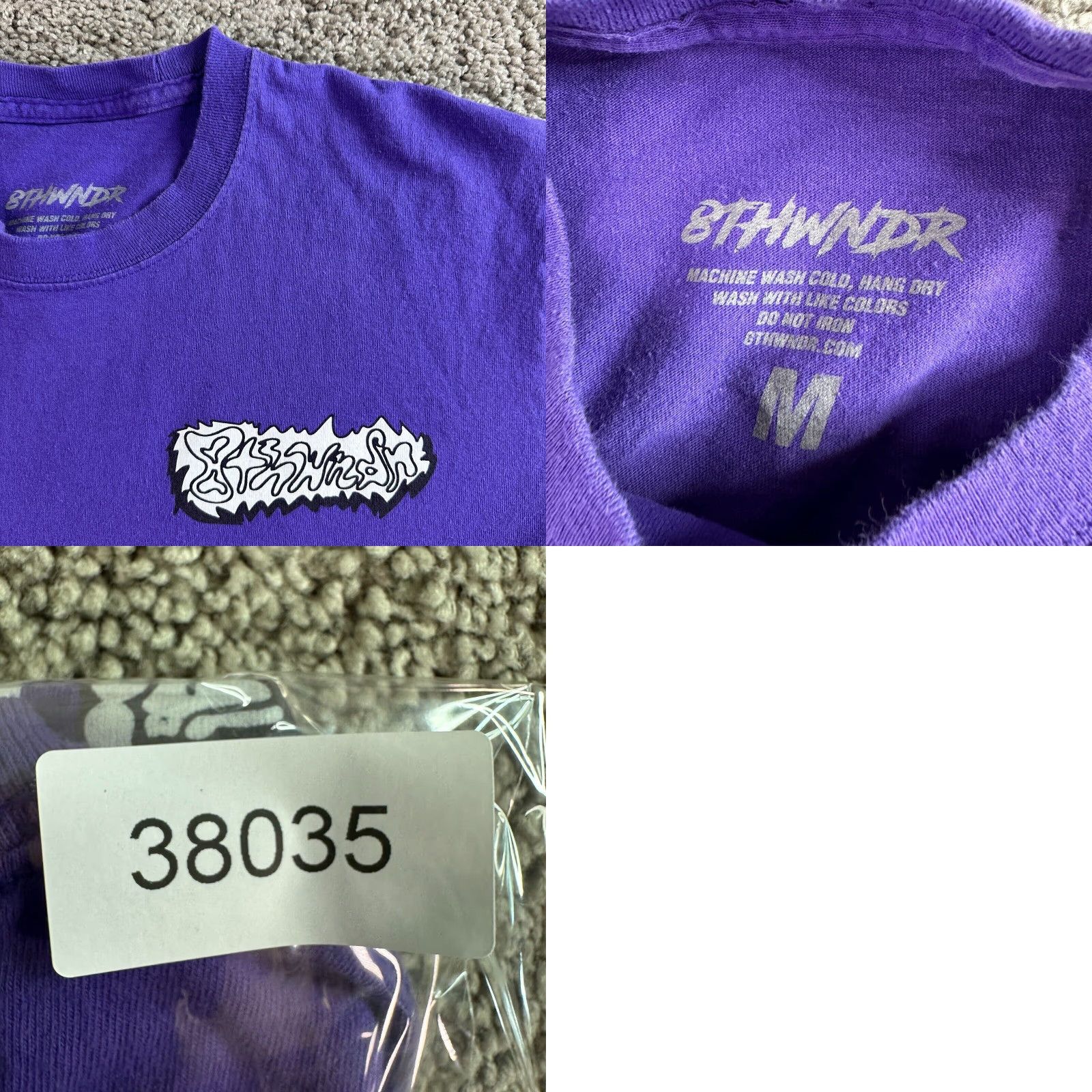 Vintage 8THWNDR Shirt Mens M Purple White Graphic Print Logo Short Sleeve Crew Neck Size US M / EU 48-50 / 2 - 8 Thumbnail