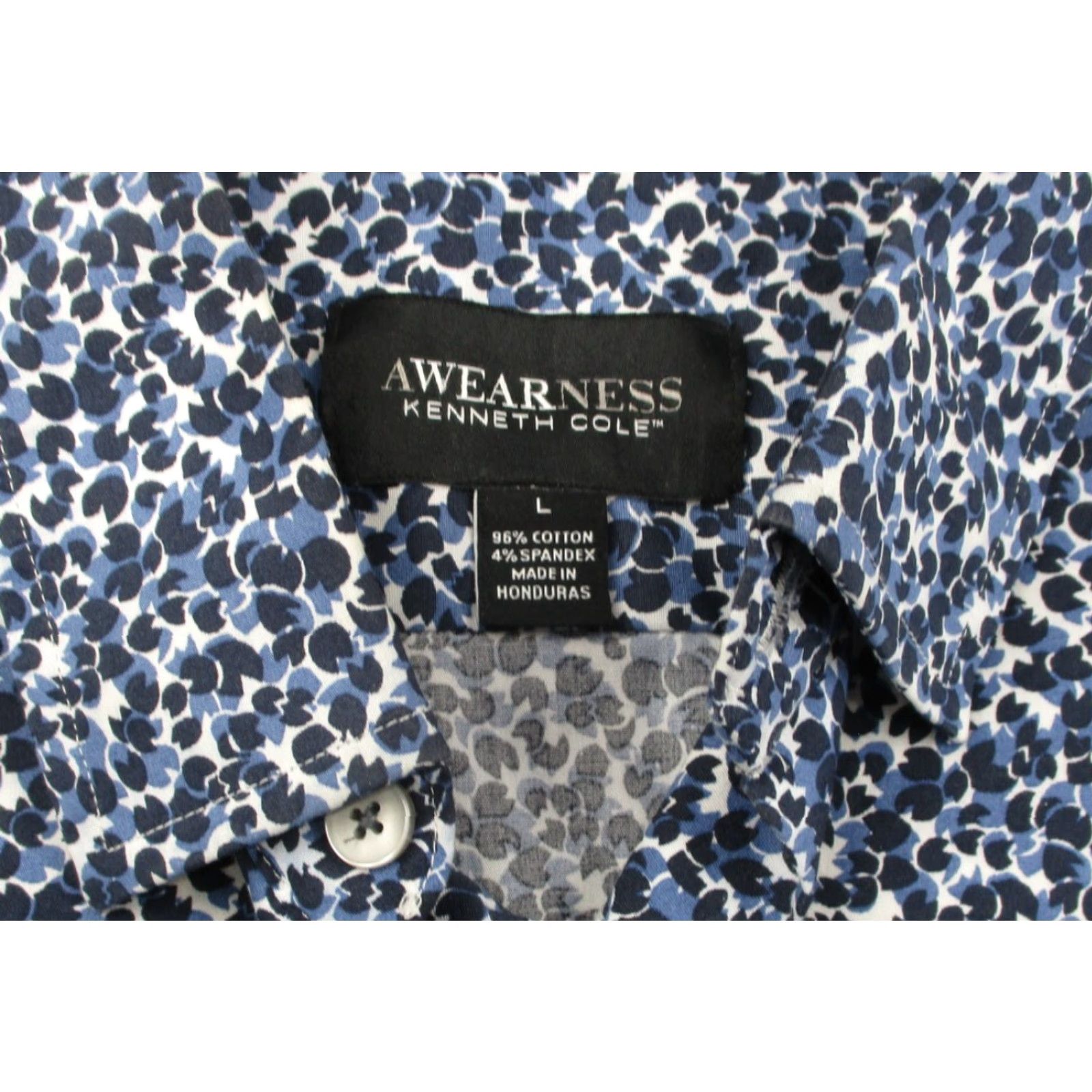 Vintage Awearness Kenneth Cole Shirt Mens Large Floral Print Button Up Stretch Casual Size US L / EU 52-54 / 3 - 7 Thumbnail