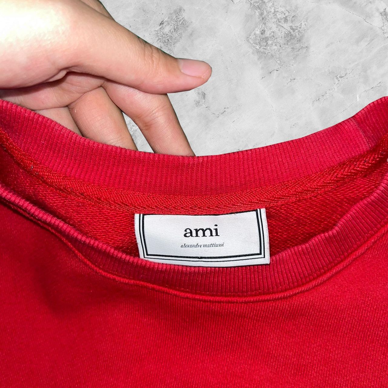 Designer × Vintage AMI Classic Sweatshirt Red Size US L / EU 52-54 / 3 - 3 Thumbnail