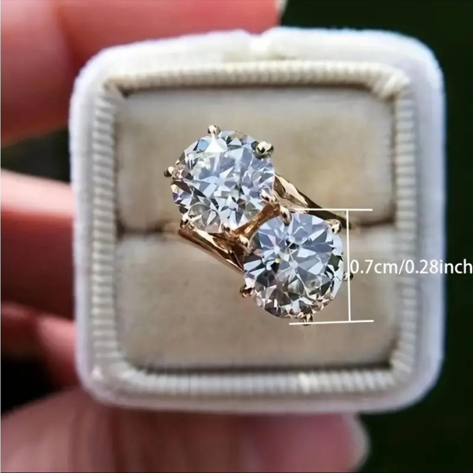 Designer Diamon 2ct cz Ring Finished in Gold Size 6 Size ONE SIZE - 4 Thumbnail