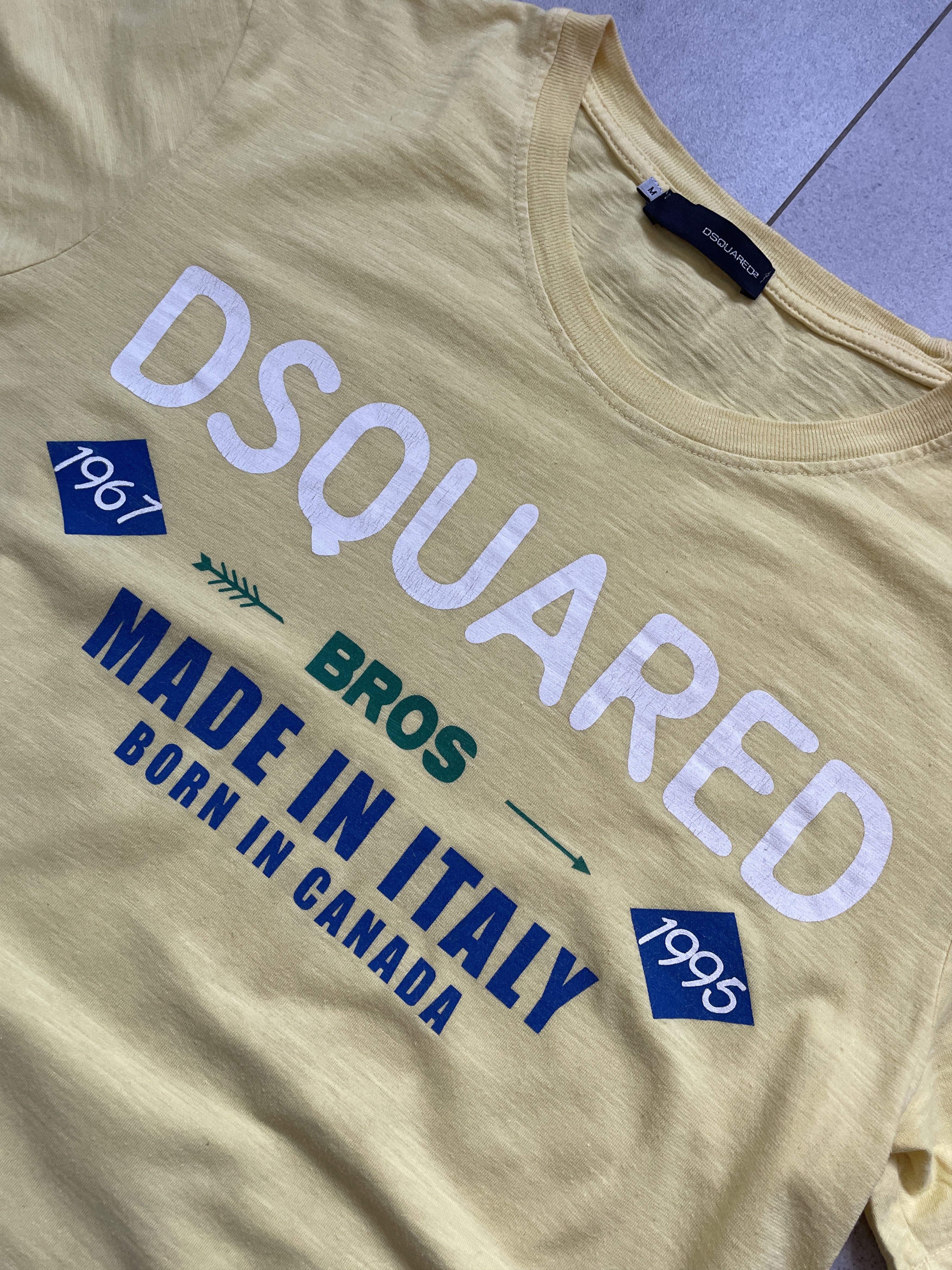 Dsquared2 DSQUARED2 DSQ2 YELLOW SLUB FLAME COTTON LOGO TEE Size US L / EU 52-54 / 3 - 2 Thumbnail