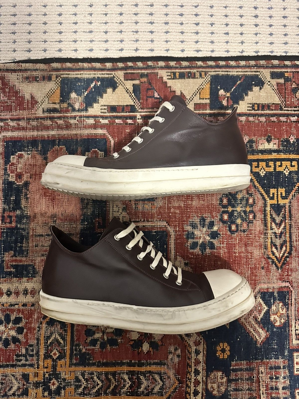 Rick Owens Rick Owens Oxblood Low Size US 12 / EU 45 - 1 Thumbnail