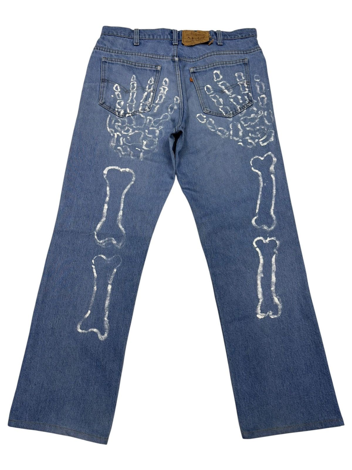Kapital RARE VINTAGE LEVIS 505 ORANGE TAB HAND PAINTED BAGGY JEANS Size US 34 / EU 50 - 1 Thumbnail