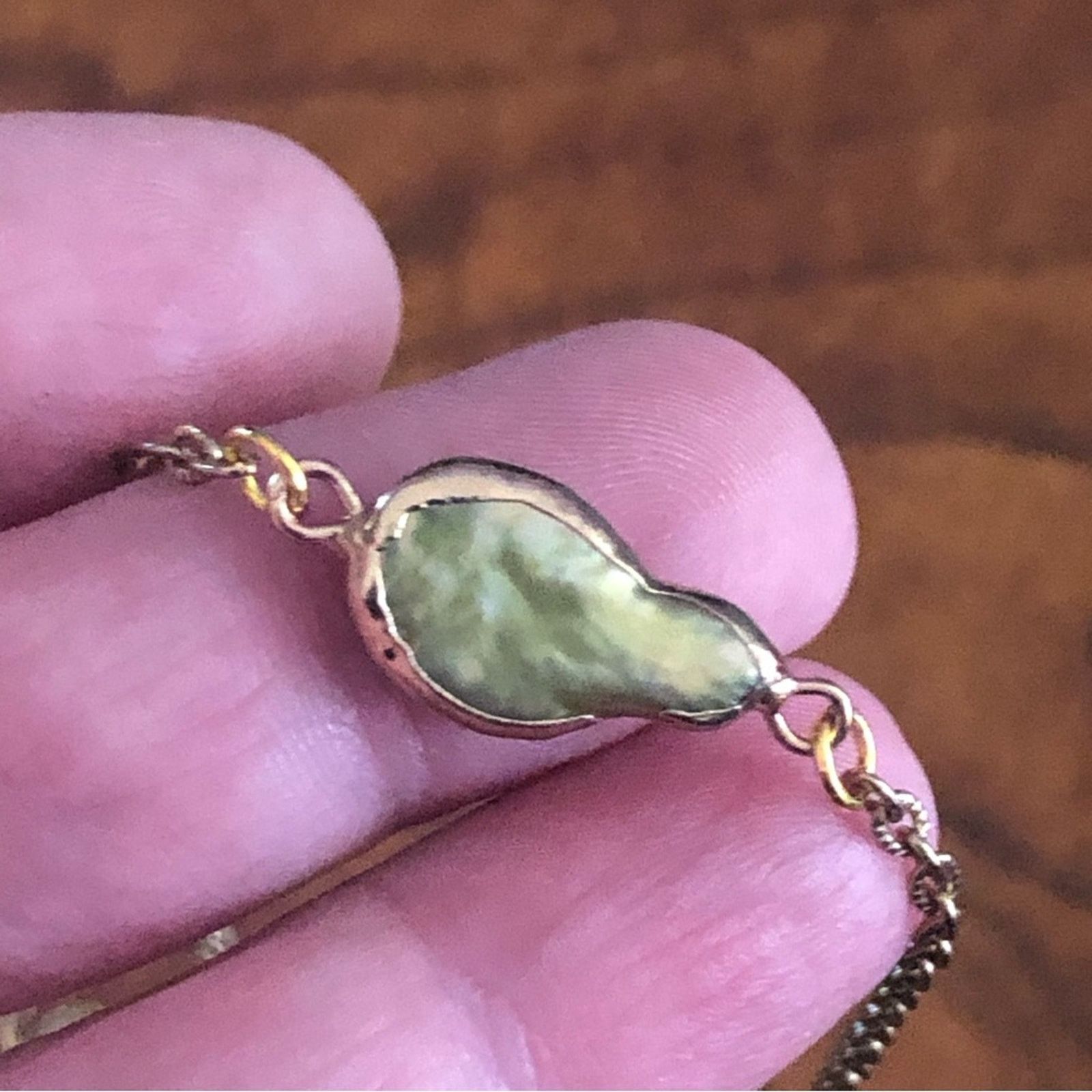 Handmade Handcrafted gold frame mother of pearl necklace Size ONE SIZE - 2 Thumbnail