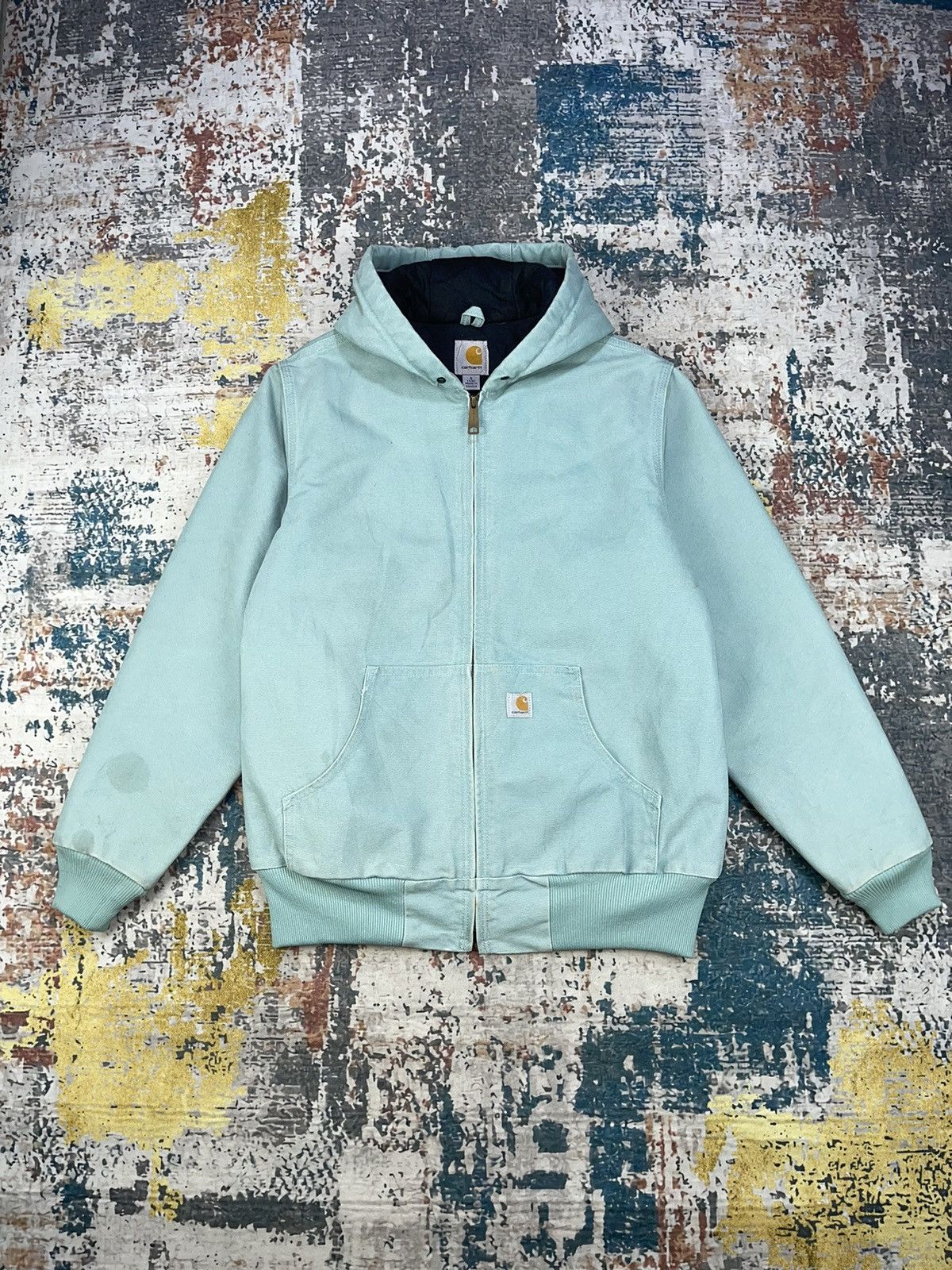 Carhartt Vintage Carhartt WIP Canvas Pine Green Hoodie Size US S / EU 44-46 / 1 - 1 Thumbnail