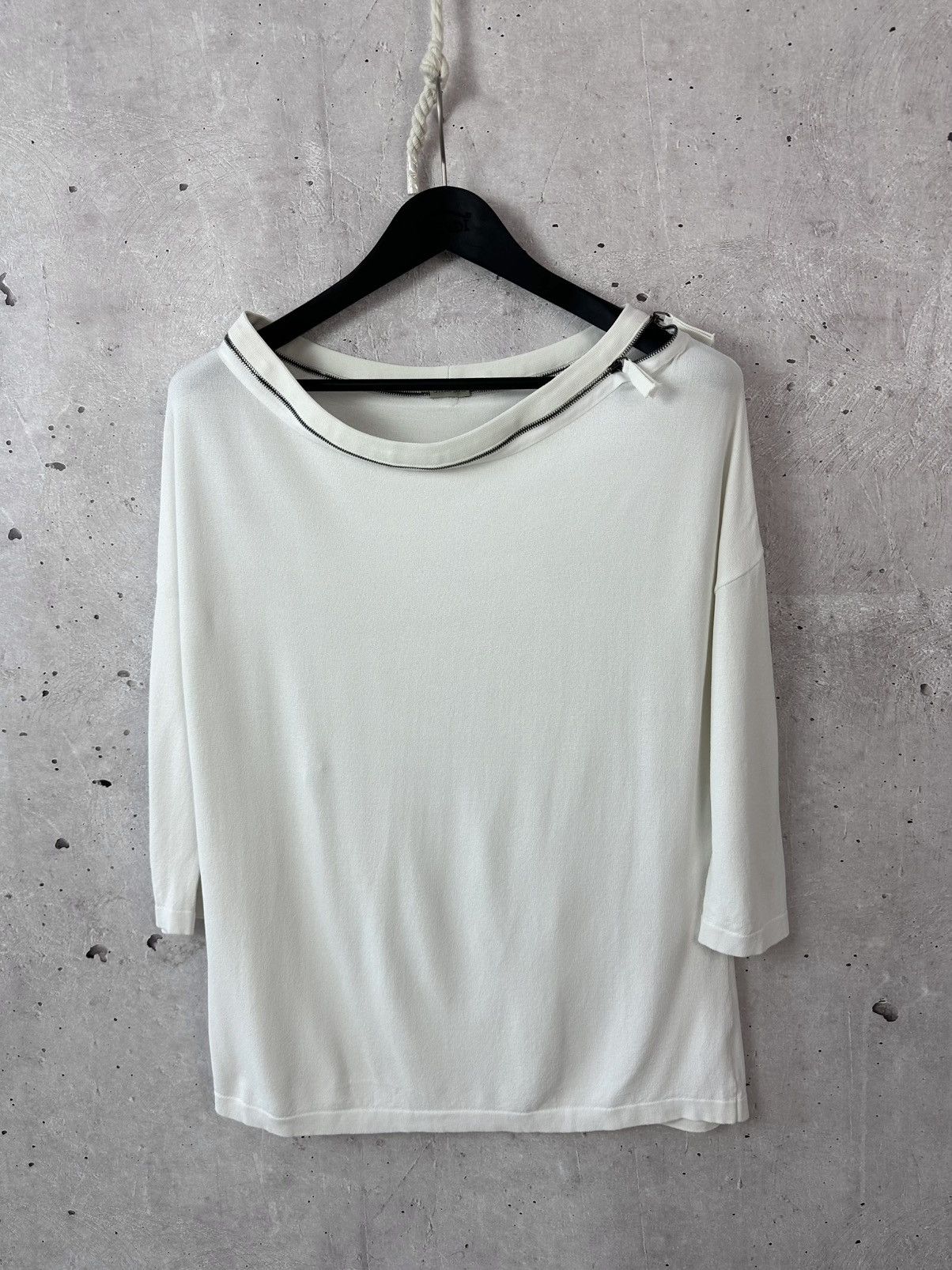 Annette Gortz Annette Gortz Made in Germany Viscose White Zipper Sweater Size S / US 4 / IT 40 - 5 Thumbnail