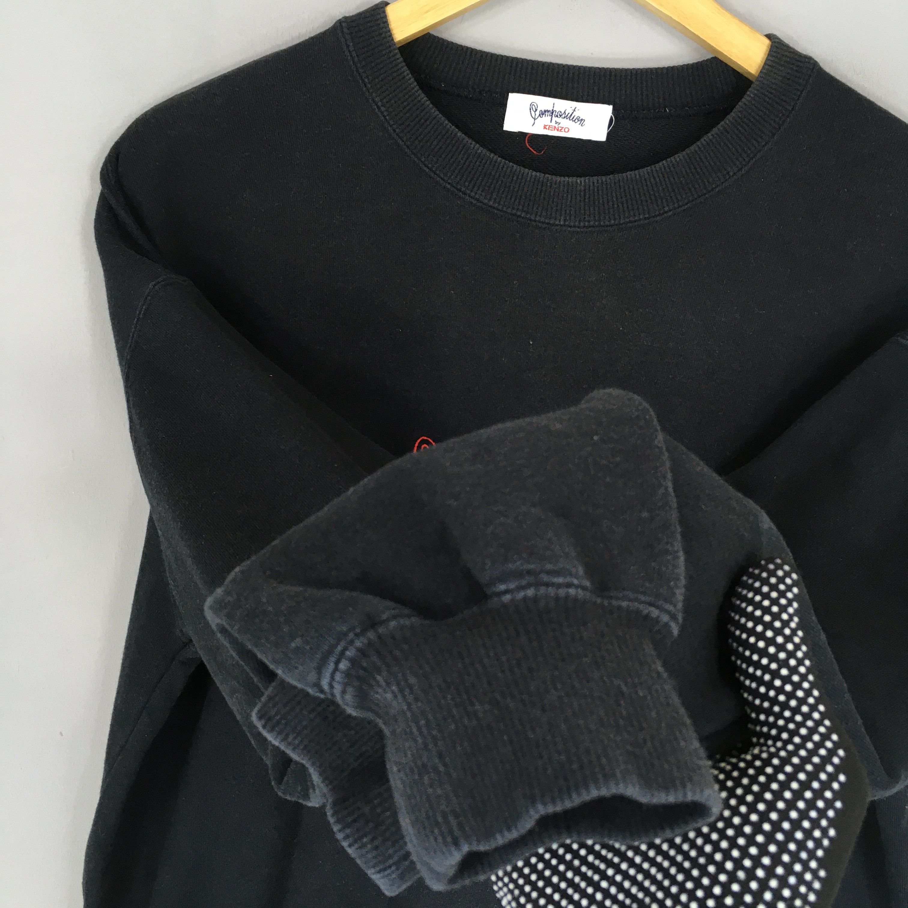 Kenzo Vintage Composition by Kenzo Black Sweatshirt Large Size US L / EU 52-54 / 3 - 5 Thumbnail