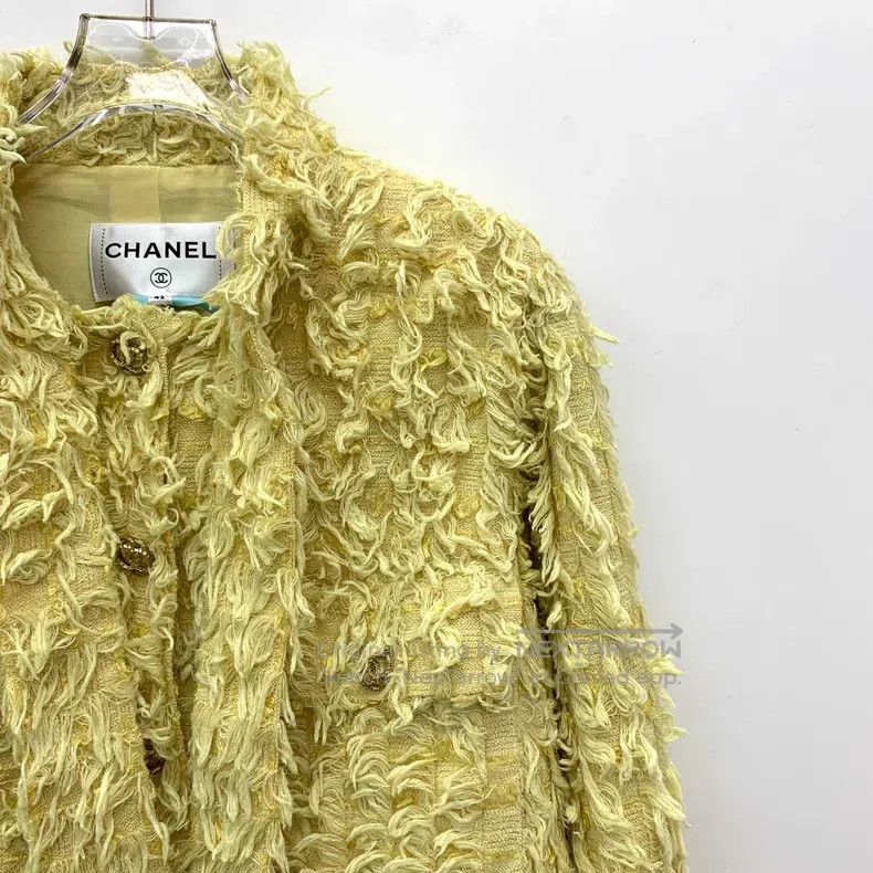 Chanel Chanel 21C yellow cotton single-breasted long-sleeved tass Size M / US 6-8 / IT 42-44 - 3 Thumbnail