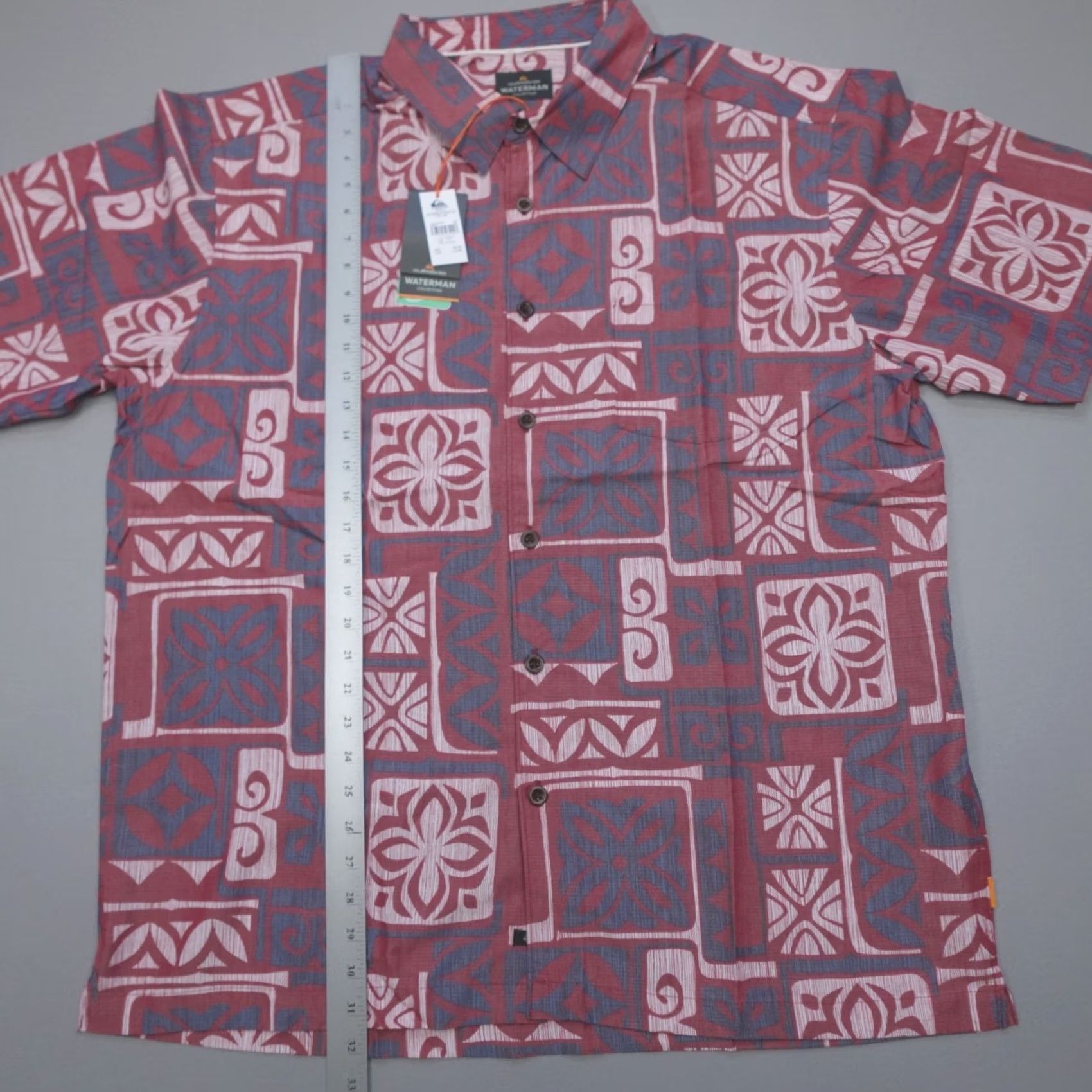 Quiksilver Quiksilver Waterman Tapa Time Geometric S/S Shirt Comfort Fit Men's 2XL Multicolor Short Sleeve Button-Up Collared Pockets Relaxed All Seasons Size US XXL / EU 58 / 5 - 7 Thumbnail