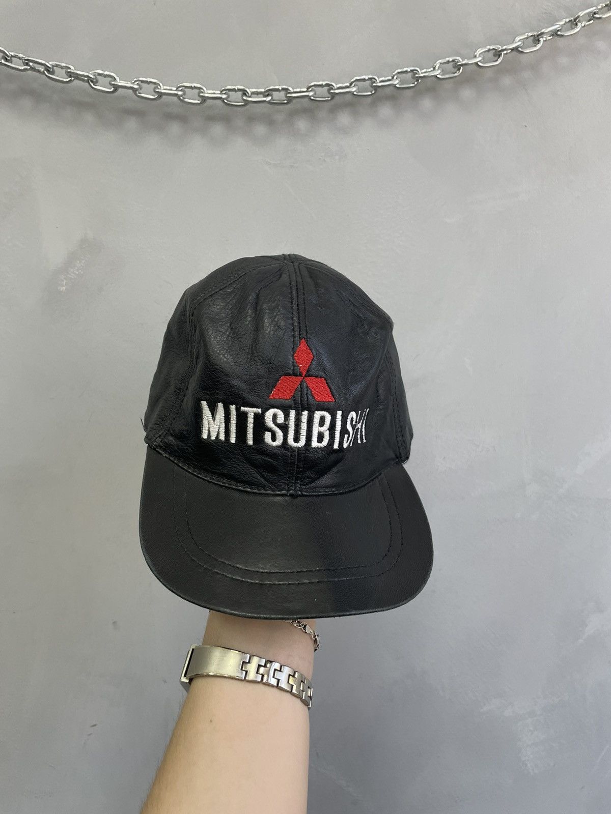 Tribal Streetwear Vintage retro MITsubishi trucker hat cap leather Size ONE SIZE - 8 Thumbnail
