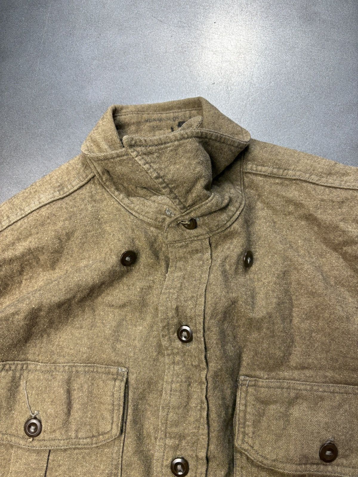Vintage Vintage Wool Shirt WW2 Military WW1 Korea Vietnam Drab Army Size US S / EU 44-46 / 1 - 4 Thumbnail