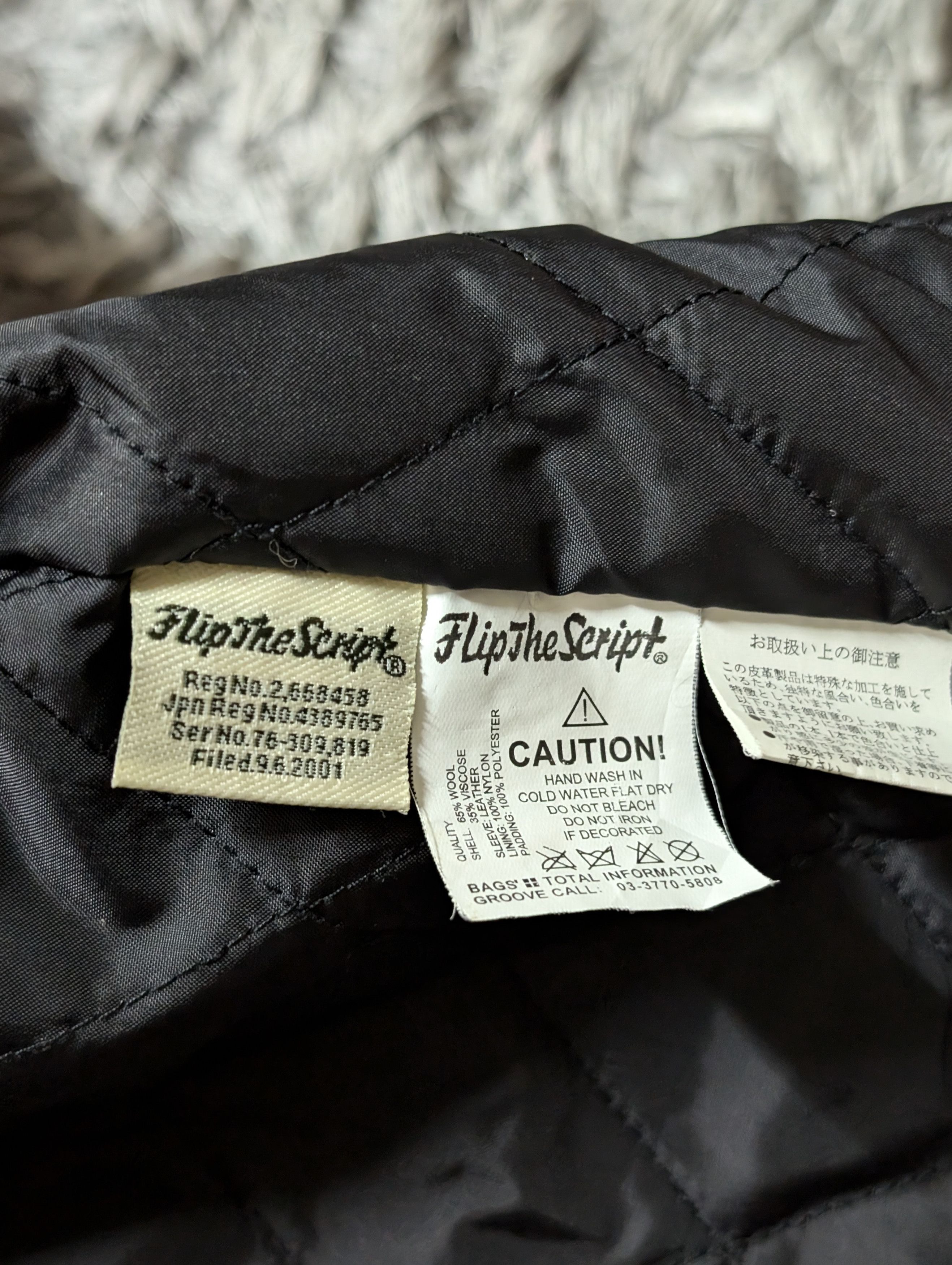 Other Vintage Flip The Script Leather Varsity Jacket Two Tone Coat Size US L / EU 52-54 / 3 - 10 Thumbnail