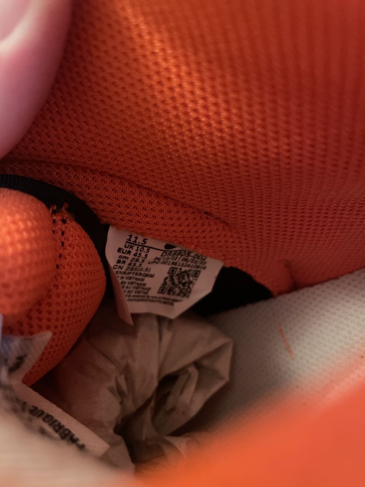 Nike Nike Dunk High Orange/Black Chenille Swoosh Size US 11.5 / EU 44-45 - 6 Thumbnail