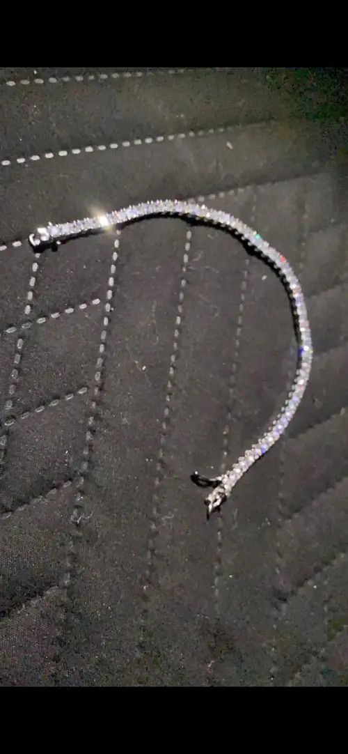 Other Silver Color 3MM AAA Cubic Zirconia Tennis Chain Bracelet Size ONE SIZE - 3 Thumbnail