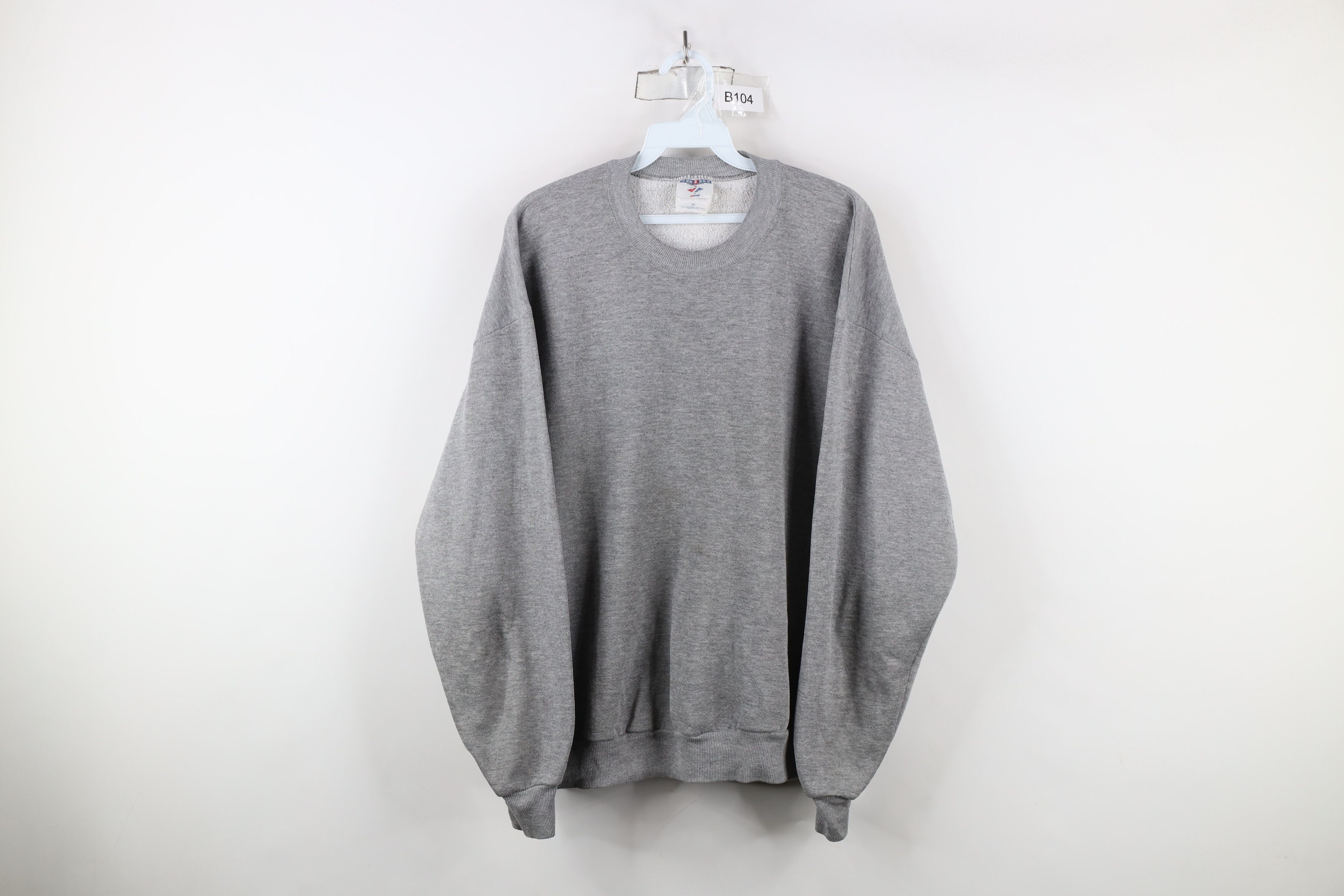 Vintage Vintage 90s Streetwear Crewneck Sweatshirt Heather Gray USA Size US XL / EU 56 / 4 - 1 Thumbnail