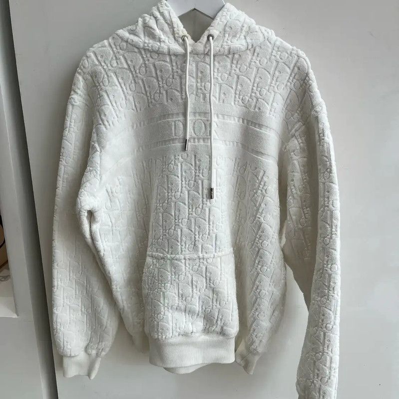 Dior Dior White Cotton Logo Hoodie for Women 0089 Size S / US 4 / IT 40 - 1 Thumbnail