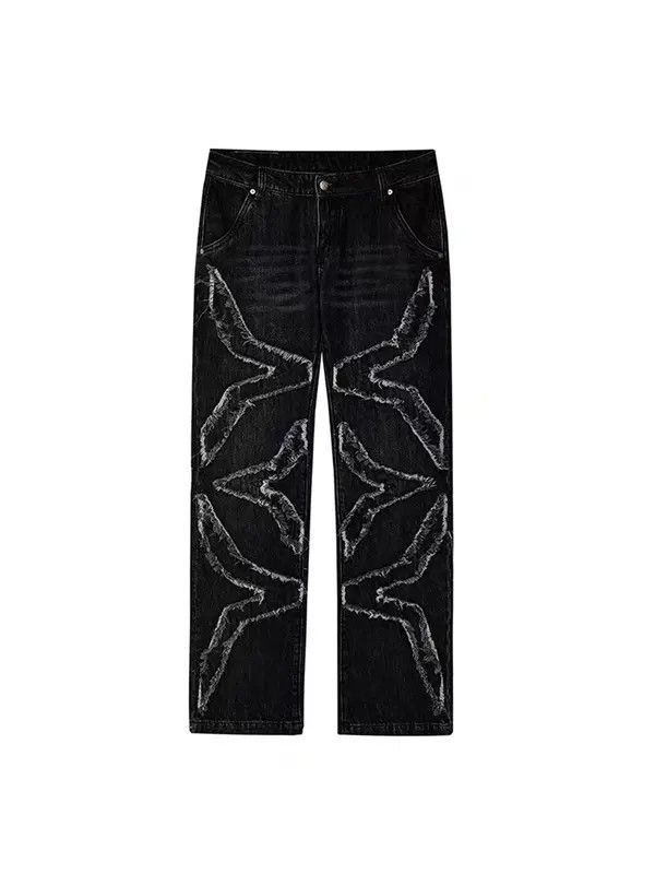 VIBE Retro star heavy washed raw edge jeans Size US 32 / EU 48 - 6 Thumbnail