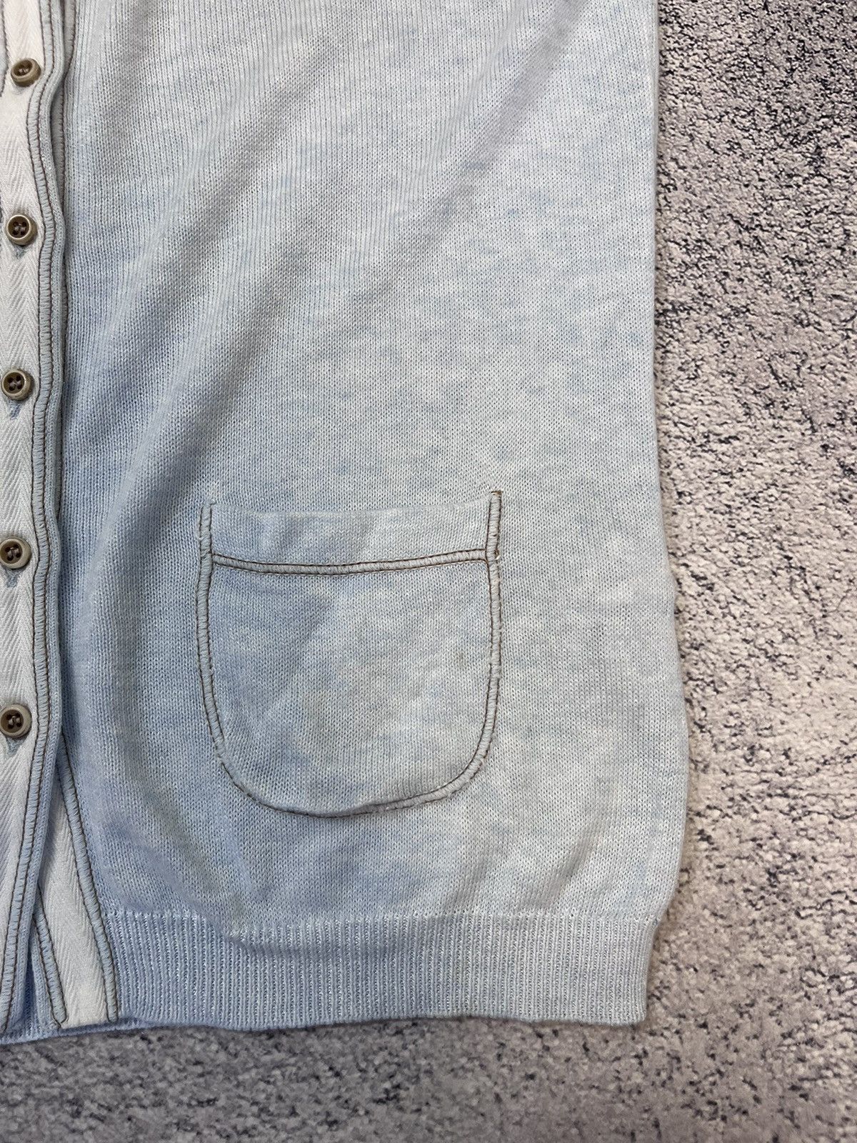 Brunello Cucinelli Brunello Cucinelli Light Blue Knit Top Button Up Italy M/S Size M / US 6-8 / IT 42-44 - 16 Thumbnail