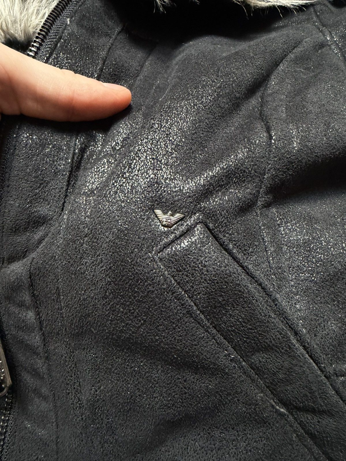 Giorgio Armani Rare! Rick Owens Style Faux Fur Short Jacket Y2K Opium Size M / US 6-8 / IT 42-44 - 9 Thumbnail