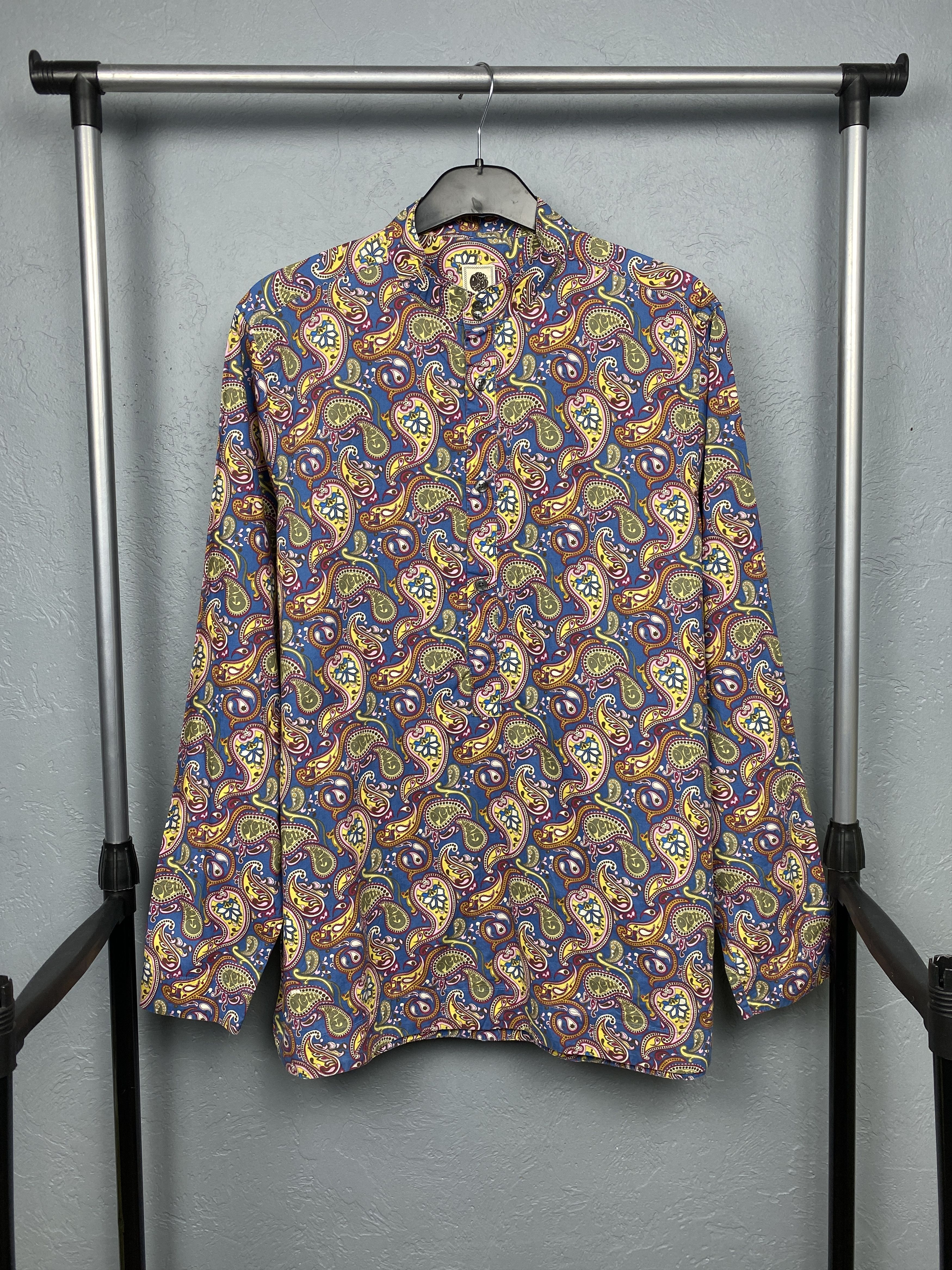 Pretty Green Pretty Green Mens Paisley Patterned Long Sleeve Shirt Size US M / EU 48-50 / 2 - 1 Thumbnail
