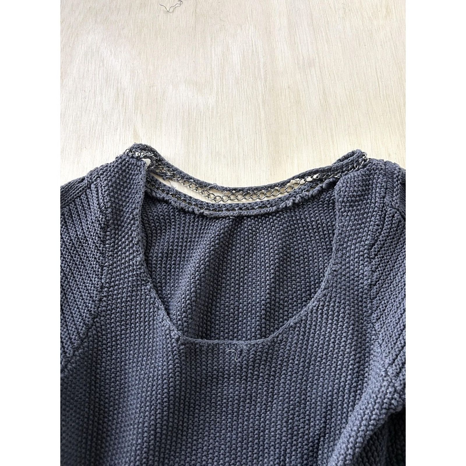 Vintage LC Lauren Conrad Sweater Womens Large Gray Scoop Neck 3/4 Sleeve Knit Pullover Size L / US 10 / IT 46 - 4 Thumbnail