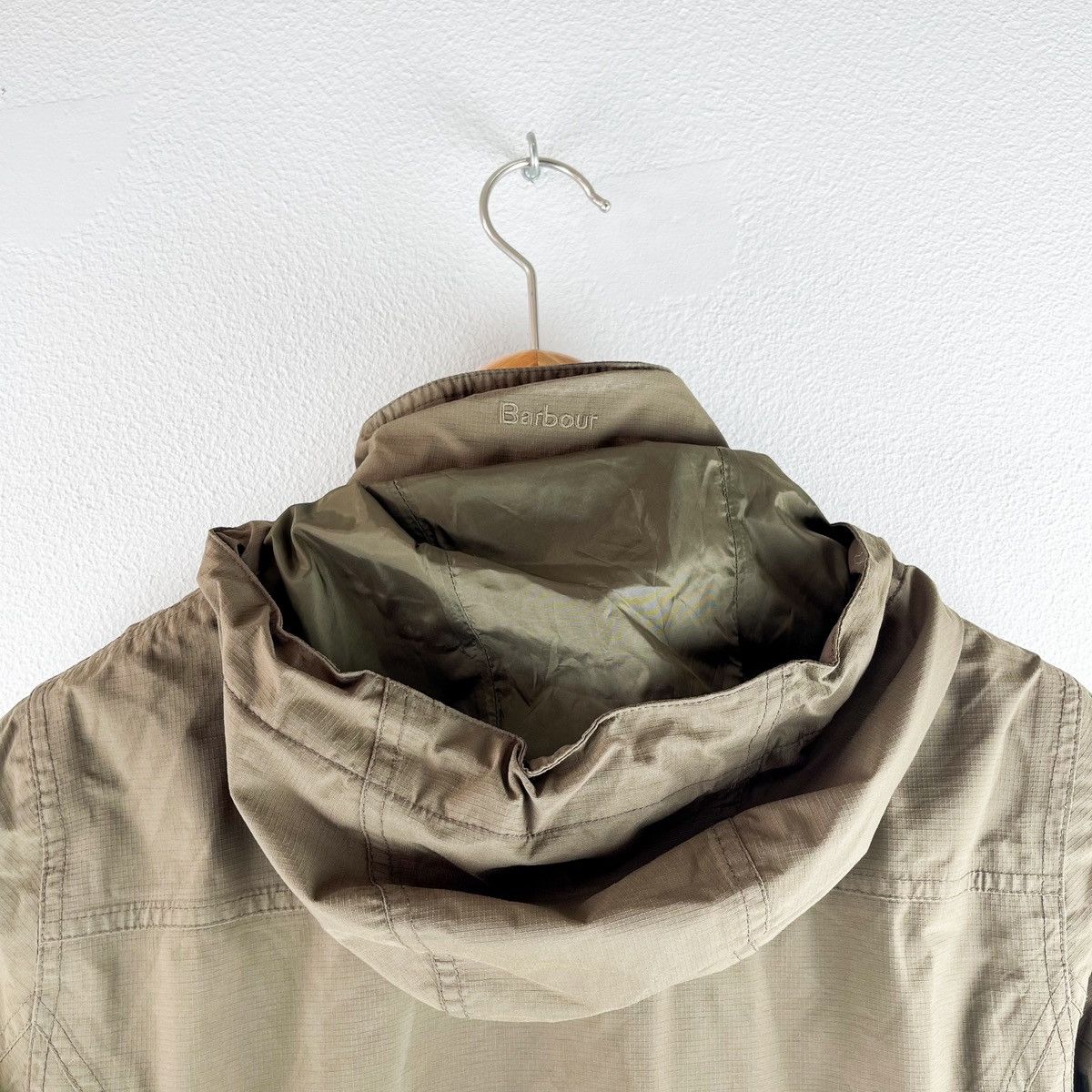 Designer Barbour Olive Green Breathable Waterproof Belted Jacket Size L / US 10 / IT 46 - 5 Thumbnail