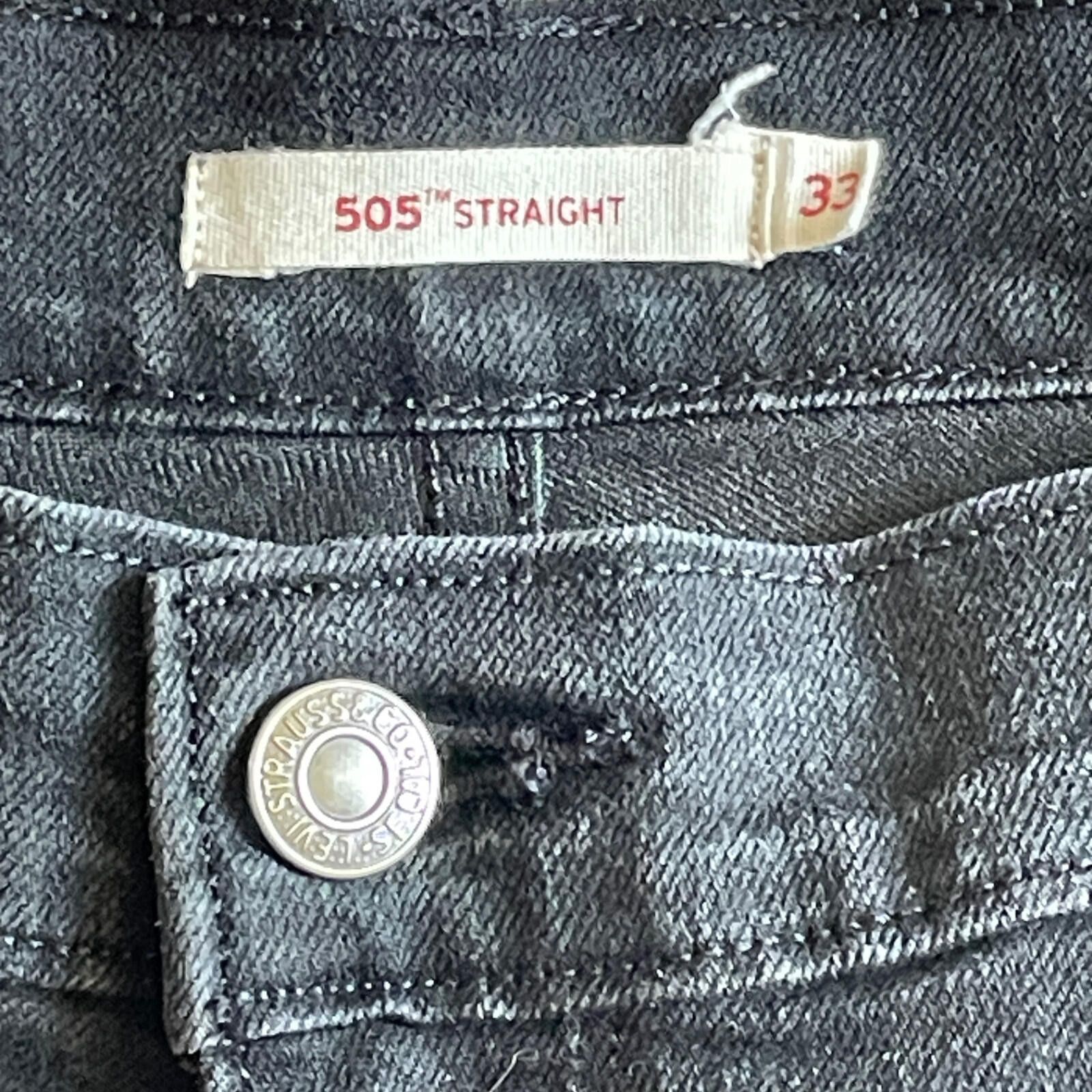Levi's Levi’s 505 Women’s Black Jeans 16W 33x32 Straight CLEAN! Size 38" / US 16 / IT 52 - 4 Thumbnail