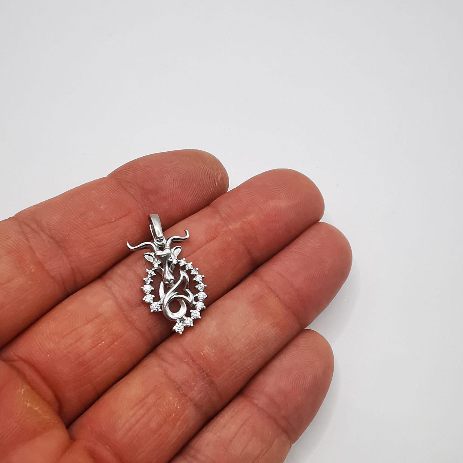 Sterling Silver Vintage pendant 925 silver,handmade, Cubic zirconia 2,44g Size ONE SIZE - 4 Thumbnail