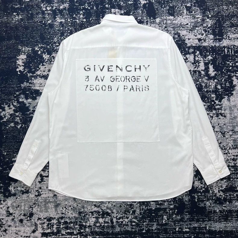 Givenchy Givenchy Back Patch Letter Printed White Shirt Size US XL / EU 56 / 4 - 2 Thumbnail