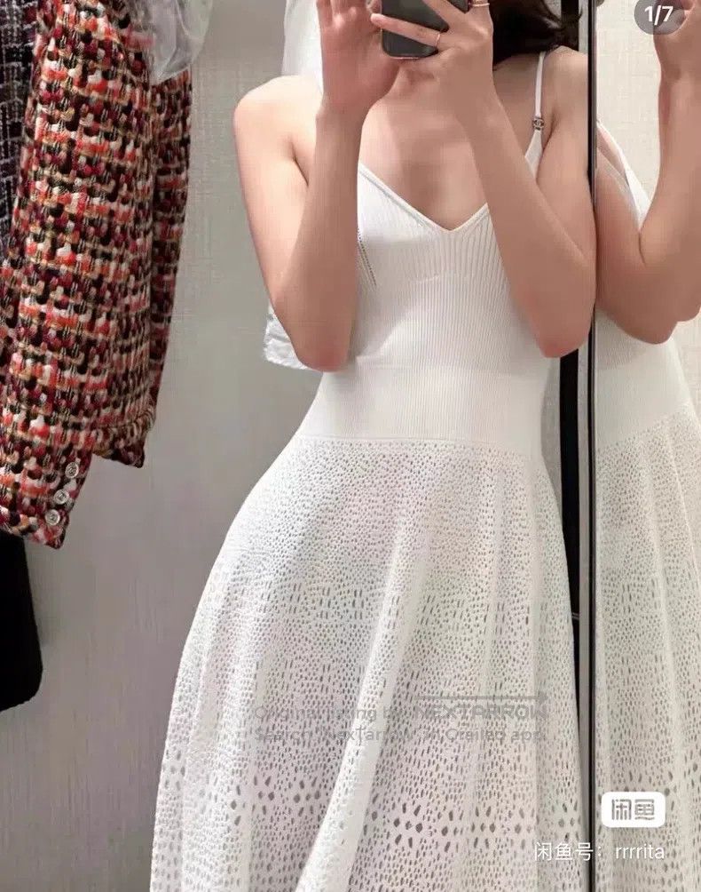 Chanel Chanel 23A Handicraft Workshop White Hollow Dress Size XS / US 0-2 / IT 36-38 - 3 Thumbnail