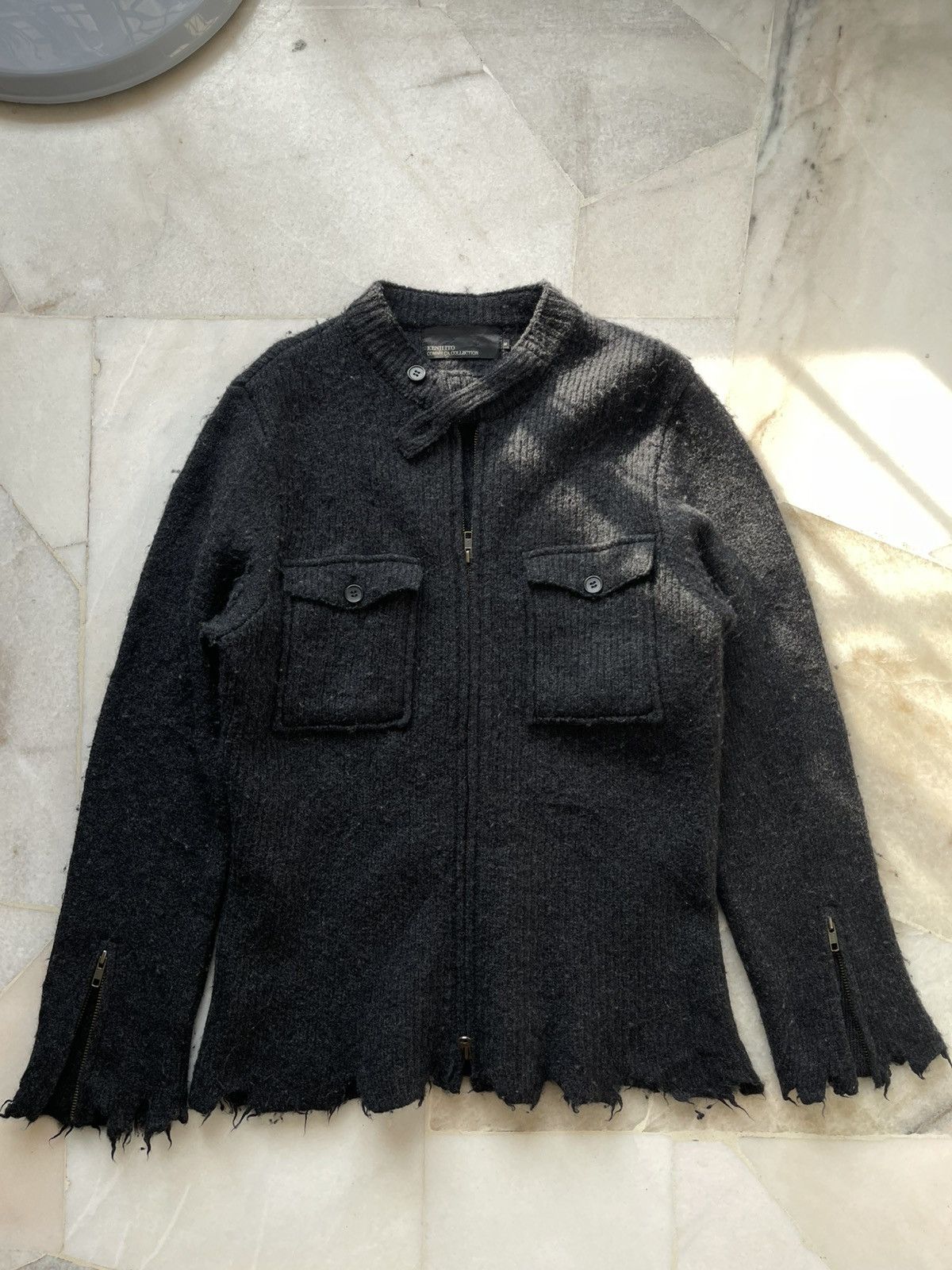 Comme Ca Ism × Comme des Garcons Homme × Japanese Brand 2000s Kenji Ito Comme Ca Collection Zip Jacket Size US M / EU 48-50 / 2 - 6 Thumbnail
