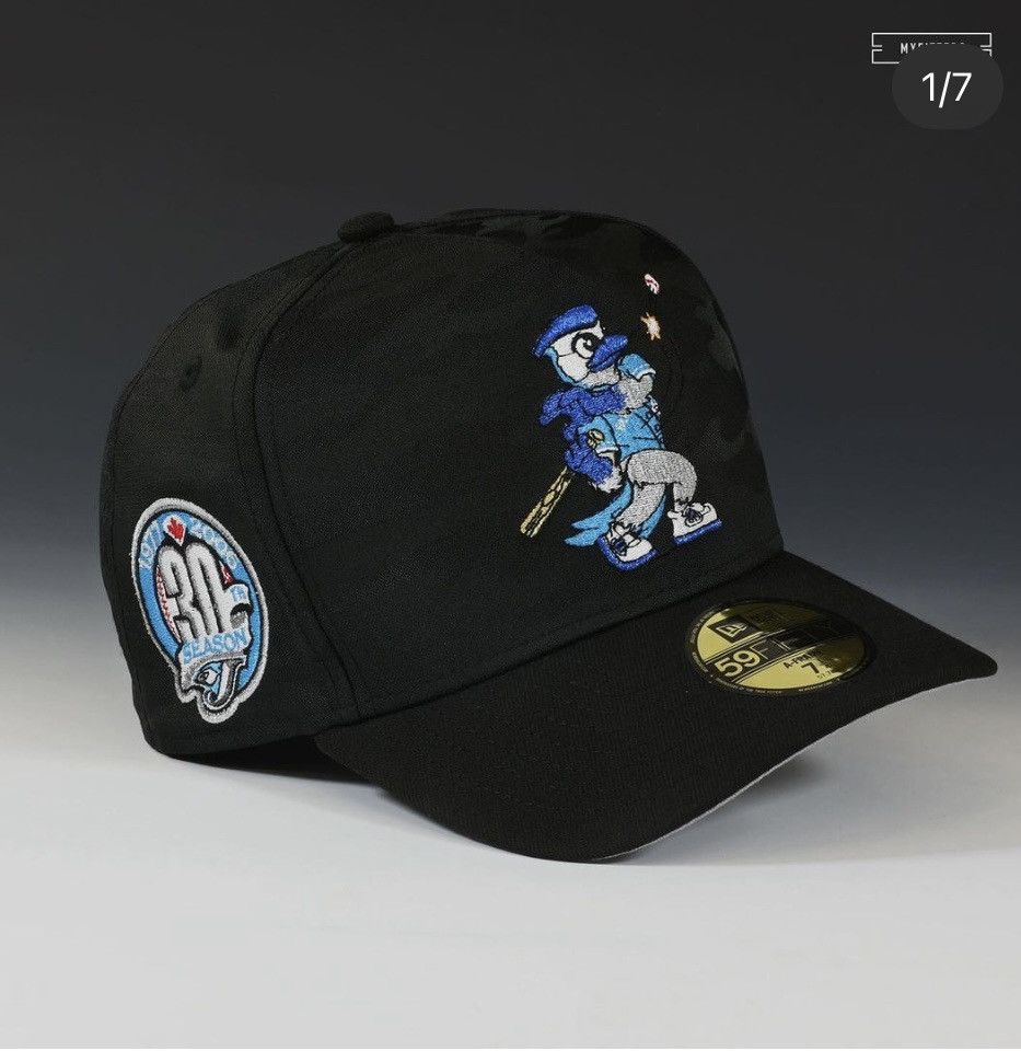 image of Myfitteds Toronto Blue Jays A Frame Black Camo Size 7 1/4, Men's
