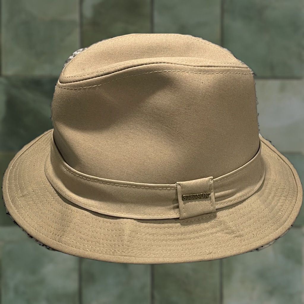 Stetson VINTAGE STETSON Fedora Hat Water Repellent 7 Tan Mens Wide Brim Lined Water Resistant Weather Classic Western Hat Size ONE SIZE - 1 Thumbnail