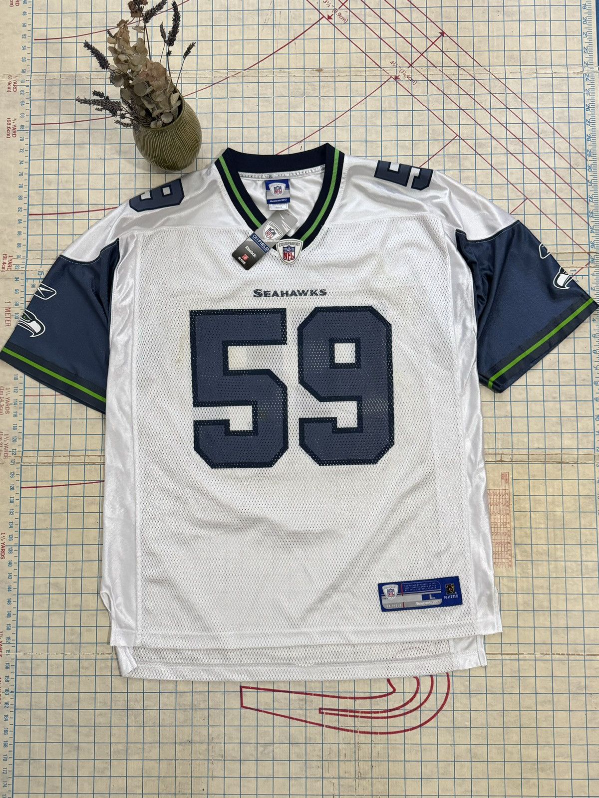 NFL × Reebok × Vintage Reebok Seattle Seahawks Signed Aaron Curry Jersey White Larg Size US L / EU 52-54 / 3 - 2 Thumbnail
