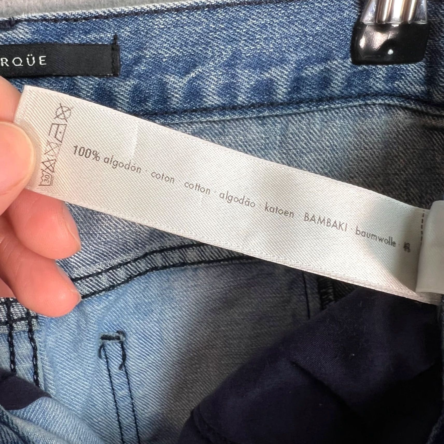 Vintage Uterque Jeans Womens Patchwork Denim High Waist Straight Leg Size 28 Blue Cotton 5-Pocket Denim Jeans Womens Band Size 28" / US 6 / IT 42 - 5 Thumbnail