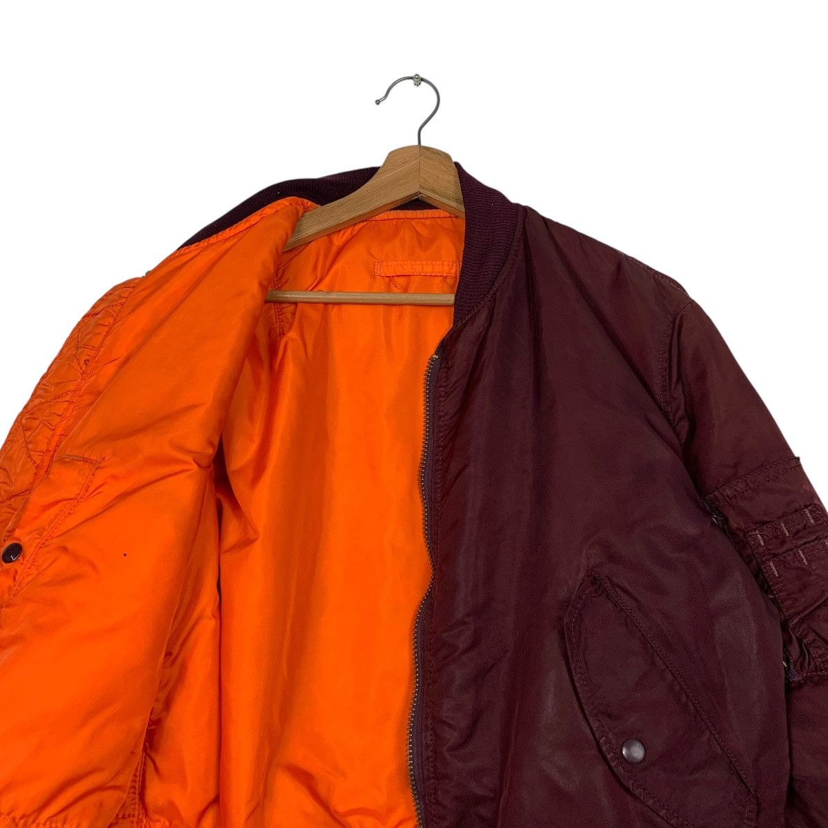 Alpha Industries Vintage Alpha Industries Maroon USAF MA-1 Bomber Made In USA Size US M / EU 48-50 / 2 - 9 Thumbnail