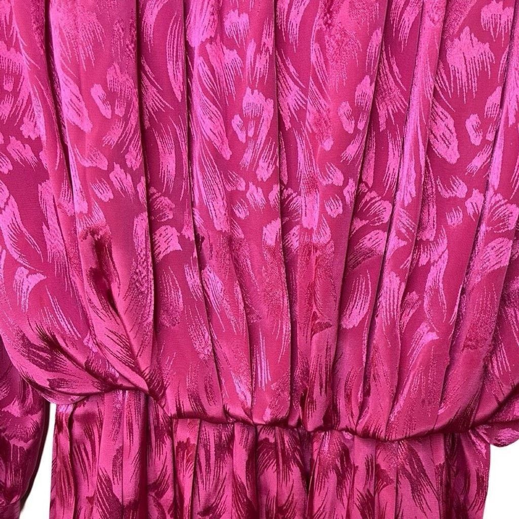 Vintage Vtg 90s In The Mood Blouson Pleated Secretary Dress Sz M/L Size M / US 6-8 / IT 42-44 - 3 Thumbnail