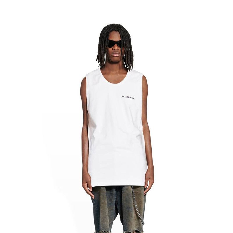 Balenciaga oc11z1125 Loose Tank Top in White Size US XXS / EU 40 - 5 Thumbnail