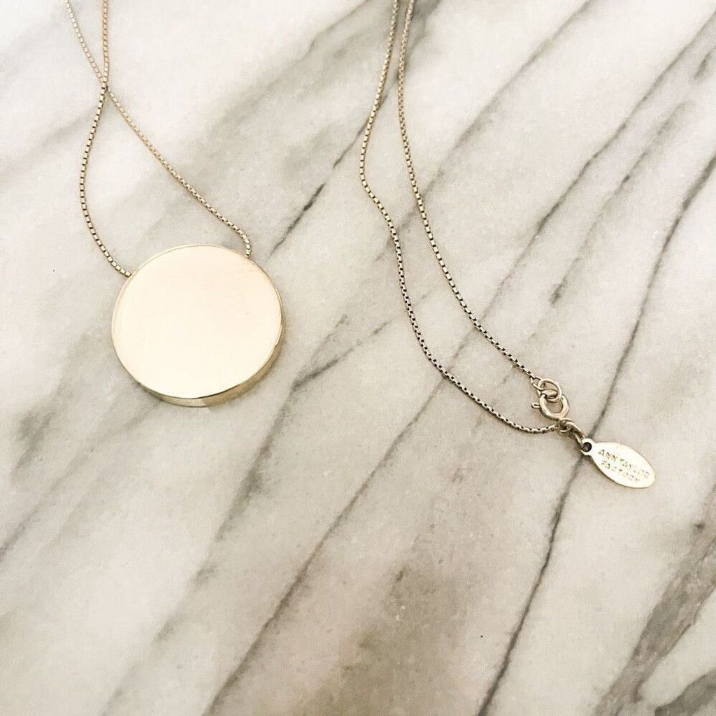 Ann Taylor Ann Taylor Factory Pendant Necklace Brown Round Gold Toned Size ONE SIZE - 3 Thumbnail