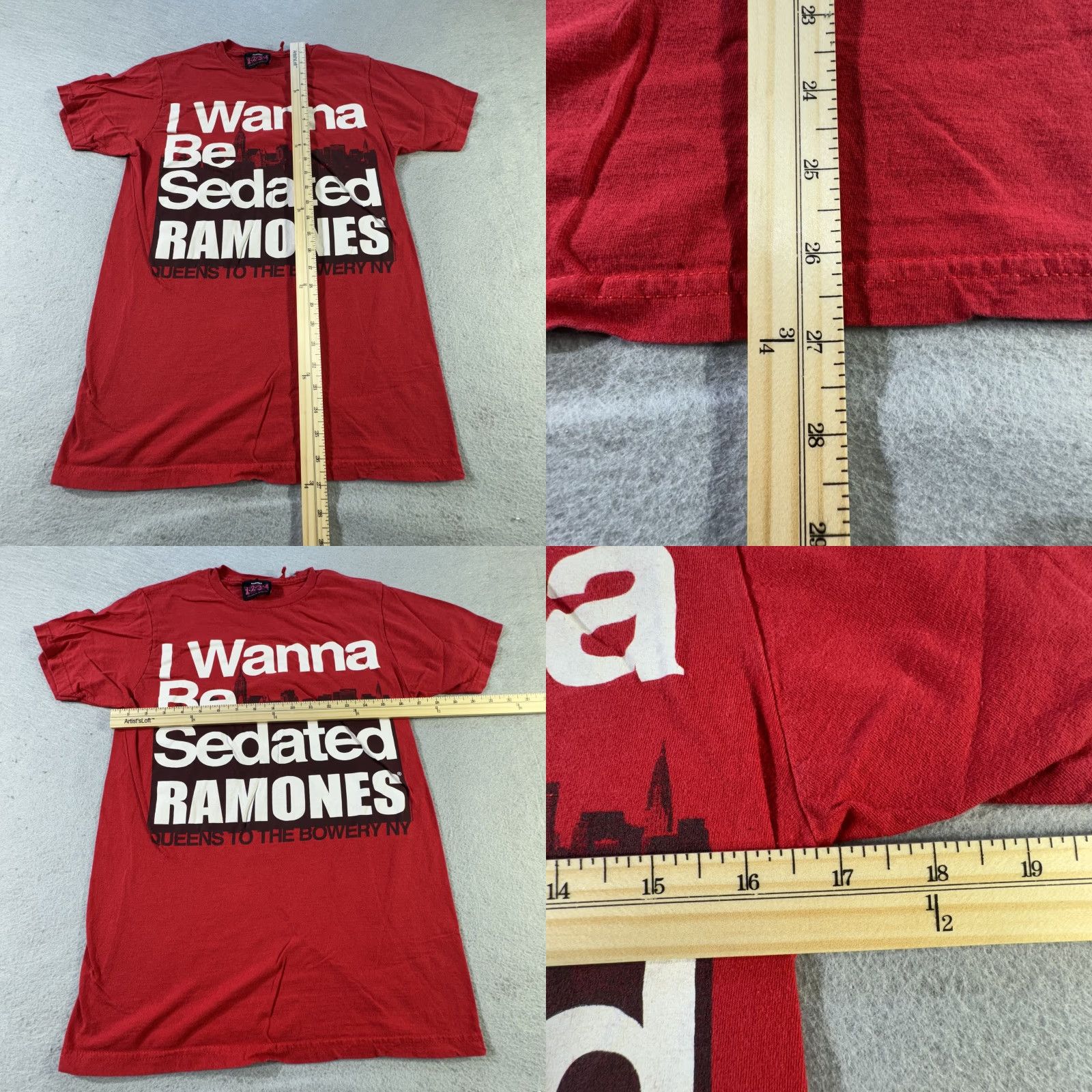 Vintage Ramones T-Shirt Men Medium Cotton Graphic Rock Music Band Punk NY Bowery I Wanna Be Sedated Size US M / EU 48-50 / 2 - 8 Thumbnail