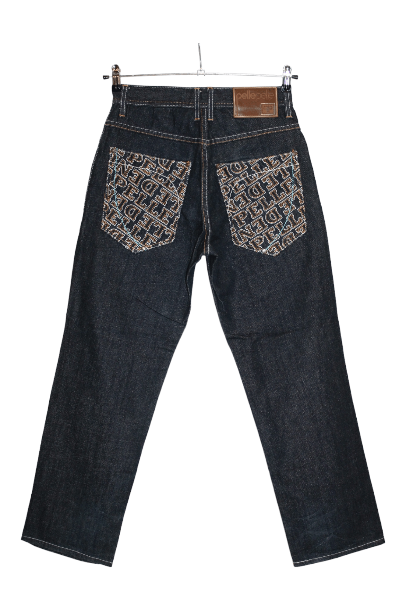 image of VTG 90's Pelle Pelle Straight-Leg Raw Denim Baggy Rap Jeans in Raw Blue, Men's (Size 30)