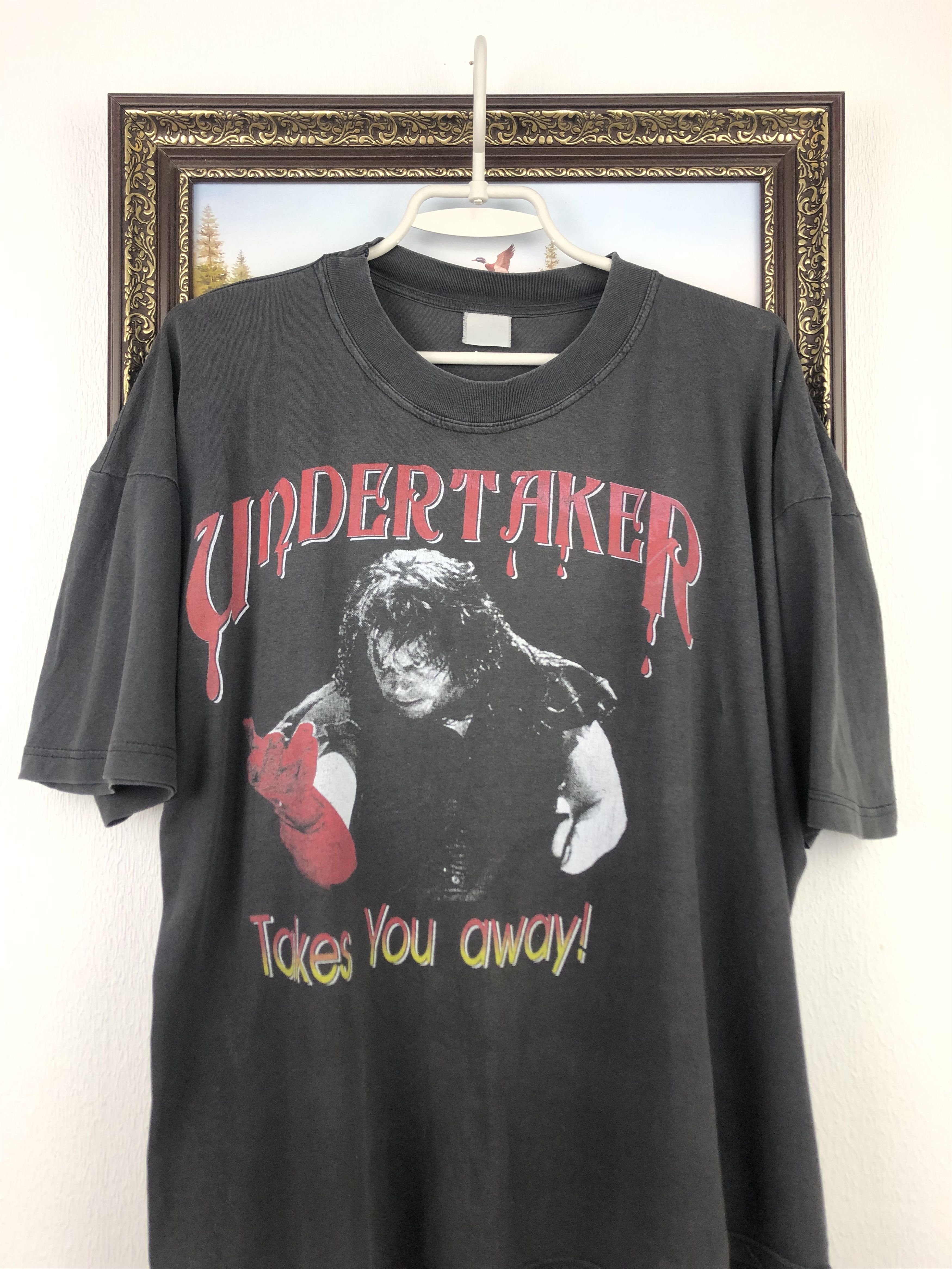 Band Tees × Vintage Vintage 90's Undertaker Takes you away WWF WWE Shirt Jersey Size US M / EU 48-50 / 2 - 2 Thumbnail