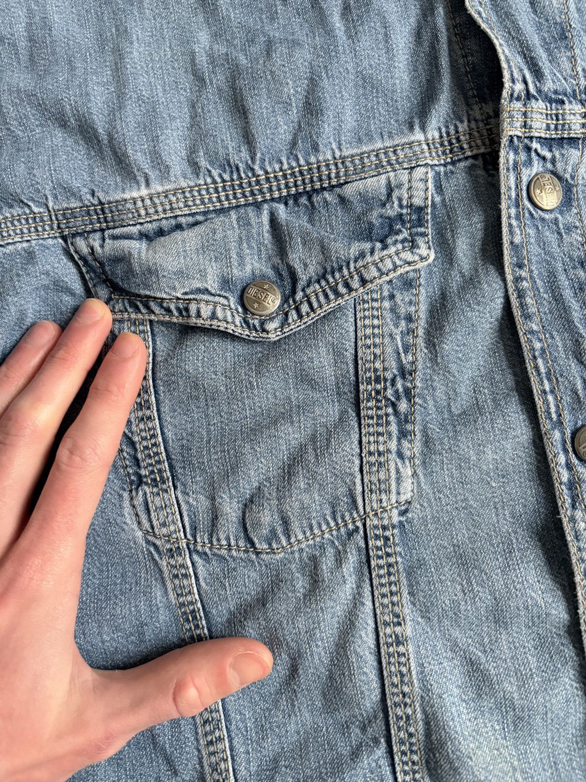 Diesel Vintage Diesel Denim Mini Logo Shirt Button Ups Size US M / EU 48-50 / 2 - 5 Thumbnail