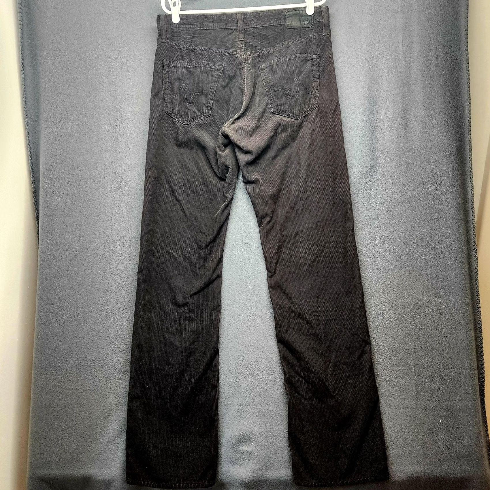 Vintage AG Adriano Goldschmied Pants Mens 32 Black 34x34 Corduroy The Protege Straight Leg Tag Size US 32 / EU 48 - 2 Thumbnail
