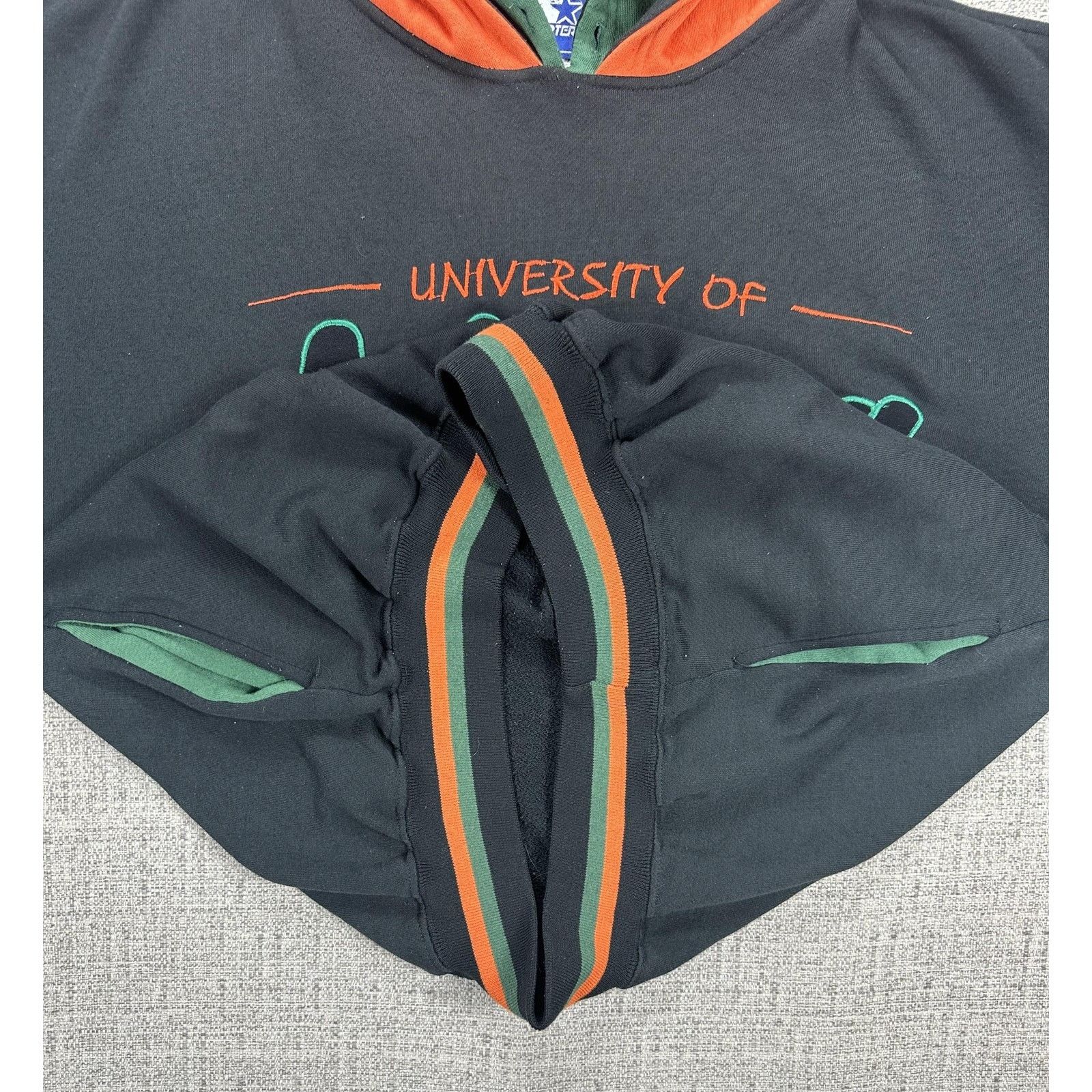 Starter Miami Hurricanes Hoodie Sweatshirt Sz L Football Starter 90s Size US L / EU 52-54 / 3 - 5 Thumbnail