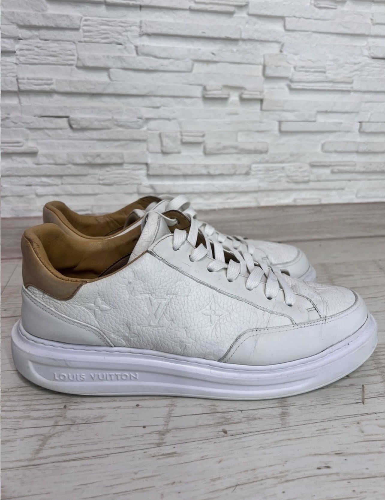 Louis Vuitton Louis Vuitton Beverly Hills White Leather Sneakers Size UK 7 Size US 8 / EU 41 - 4 Thumbnail