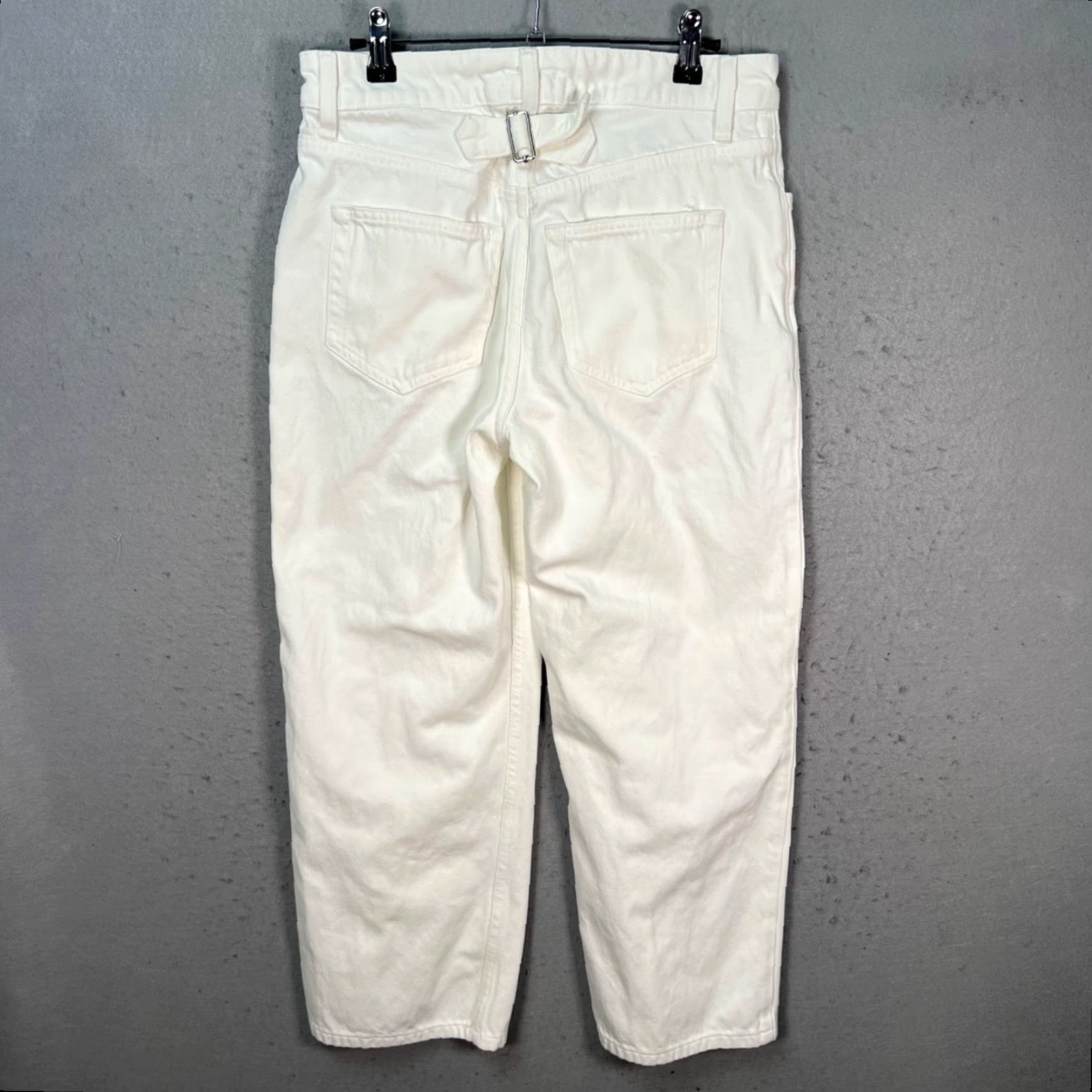 Vintage ALC Womens Size 4 White Denim Button Fly Straight Leg Relaxed Fit Pants Jeans Size 27" / US 4 / IT 40 - 2 Thumbnail
